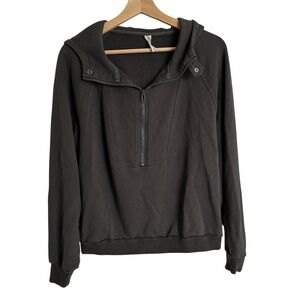 Anthropologie Daily Practice Quarter Zip Hoodie in gray size Small